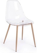 Zestaw 4 przezroczystych krzeseł z polipropylenu i metalowymi nogami - MANDY