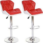 Stołek barowy MCW-A92 (zestaw 2 szt.),  czerwony
