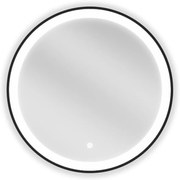Mexen Esso lustro łazienkowe podświetlane, okragłe 60 cm, LED 6000K, antypara, rama czarna - 9825-060-060-611-70