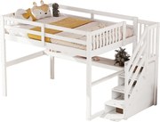 Łóżko piętrowe 140 x 200 cm – z szufladami i biurkiem – biała sosna – materac nie jest wliczony w cenę