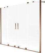 Mexen Velar Duo parawan nawannowy 2-skrzydłowy rozsuwany 170 x 150 cm, szron, różowe złoto - 896-170-000-32-60