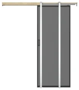 Drzwi przesuwne chowane w ścianie - aluminium i dymione matowe szkło hartowane - wys. 205 x szer. 63 cm - LINCI II