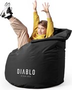 Dziecięca pufa gamingowa z granulatem Diablo Chairs, czarna
