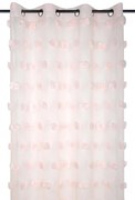 Firana POMPINOU pudrowy róż, pompony, 135 x 260 cm