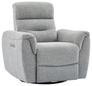 Elektryczny fotel relaksacyjny w szarej teksturowanej tkaninie BREVIO