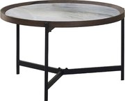 Stolik kawowy - ceramiczny - biały i niebieski - NOVAS