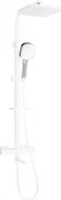 Mexen CQ33 zestaw wannowo-prysznicowy z deszczownicą i baterią termostatyczną, biały/chrom - 779103395-21
