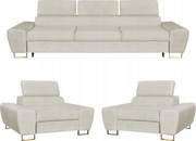 Zestaw mebli wypoczynkowych salonu Bosso Sofa 3os fotele beż Family Meble