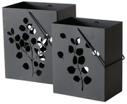 Lampion metalowy CALYPSO, czarny, 2 sztuki