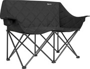 Outsunny Rozkładane Krzesło Kempingowe dla 2 Osób z Torbą Transportową na Zewnątrz do 250kg, 145 x 60 x 92 cm, Czarny
