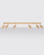 Listwa oświetleniowa 6 punktowa BERG 6 naturalne drewno SOLLUX  LIGHTING