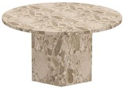 Jasnobrązowy marmurowy okrągły stolik ø 80 cm Naxos – Actona