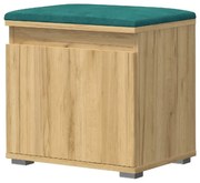 Szafka na buty z siedziskiem SINGAPUR 50 dąb craft/zielona MEBLOWA 1