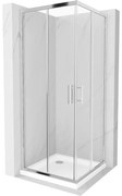 Mexen Rio kabina prysznicowa kwadratowa 90 x 90 cm, transparent, chrom + brodzik Flat, biały - 860-090-090-01-00-4010