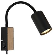 Globo 57911WBW - Giętna lampka ROBBY 1xGU10/35W/230V czarno-brązowa