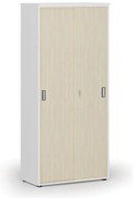Szafa z drzwiami przesuwnymi PRIMO WHITE, 800 x 420 x 1781 mm, biały/brzoza