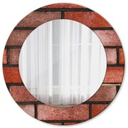 Czerwona cegła Lustro dekoracyjne okrągłe