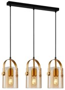 ITALUX PND-32453-3-GD+AMB - Żyrandol na lince NANESMA 3xE27/40W/230V miedź