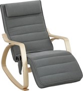 HOMCOM Fotel bujany z funkcją masażu, ogrzewaniem lędźwiowym, 3 tryby, materiałowa tapicerka, Szary