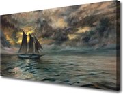 Zdjęcie na płótnie Żaglówka o Zachodzie Słońca