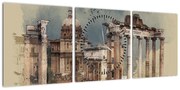 Obraz - Forum Romanum, Rzym, Włochy (z zegarem) (90x30 cm)
