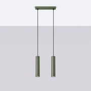 Lampa wisząca LAGOS 2 zielona oliwka SOLLUX  LIGHTING