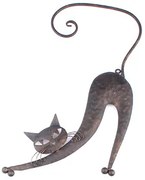 Metalowy kot na ścianę brązowy, KY1510