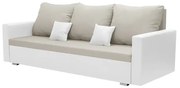 Kanapa sofa 3 os z funkcją spania EKO Jasny beżowy/Biały