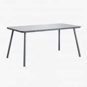 Stół Ogrodowy Prostokątny 160x90 Cm Ze Szkła I Aluminium Arhiza Grafitowa Szarość - Sklum