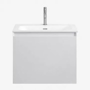 Zestaw Drewnianych Mebli Łazienkowych Macrae Ze Zintegrowaną Umywalką Biała & Bezlusterkowiec - Sklum