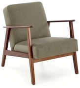 Oliwkowy fotel drewniany typu lisek w stylu vintage - Alexander 3X