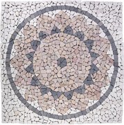 Mozaika marmurowa, motyw Słońca, 90 x 90 cm.