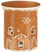 Ceramiczny kominek zapachowy domek z piernika, brązowy