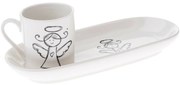 Porcelanowy kubek z podstawką Anioł 90 ml