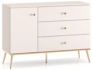 Komoda MELLANIE 1D3S 120cm kaszmir/złoty ML MEBLE