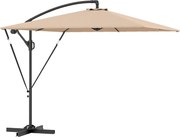 Outsunny Parasol ogrodowy Ø260 cm wodoodporny z ochroną UV 50 khaki do ogrodu i tarasu | Aosom PL