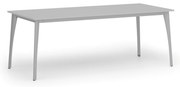 Stół konferencyjny do biura PRIMO OMEGA, 200x90 cm, szara podstawa, szary