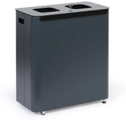 Kosz na śmieci do segregacji, 2 x 60 l, lakierowany szary