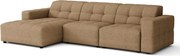 Narożnik  prawostronny  Bergamo A – tkanina Raven 34 jasno brązowa, 284×166×70 cm