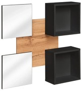 Lustro do przedpokoju EASY czarne/dąb wotan ASM Meble