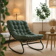 Fotel Bujany Wypoczynkowy AURORA na Płozach Zielony Nowoczesny