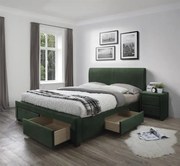 Łóżko MODENA 3 160x200 ciemno zielone velvet HALMAR
