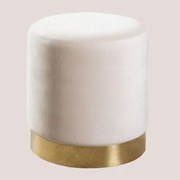 Pufa Okrągła Ø35 Cm Z Aksamitu Flikez Pszenica Brązowa - Sklum