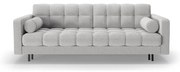 Jasnoszara rozkładana sofa ze schowkiem z materiału bouclé 222 cm Bali – Cosmopolitan Design