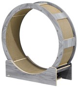 PawHut Kocie Koło Treningowe, Koło Do Biegania dla Kotów, 91 cm, z Hamulcem, Matą Do Drapania, dla Zdrowego Ruchu, Orzech