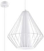 Lampa loftowa wisząca druciana biały T8-R89
