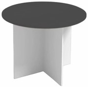 Stół konferencyjny z okrągłym blatem PRIMO WHITE, średnica 100 cm, biały/grafit