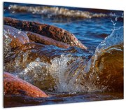 Szczegółowy obraz - woda między kamieniami (70x50 cm)