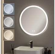 Brilagi-LED ALU PRO ściemnialne, podgrzewane lustro z podświetleniem LED/18W/230V, śr. 60 cm, IP44, czarne