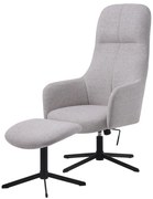 Jasnoszary obrotowy fotel wypoczynkowy Manning – Unique Furniture